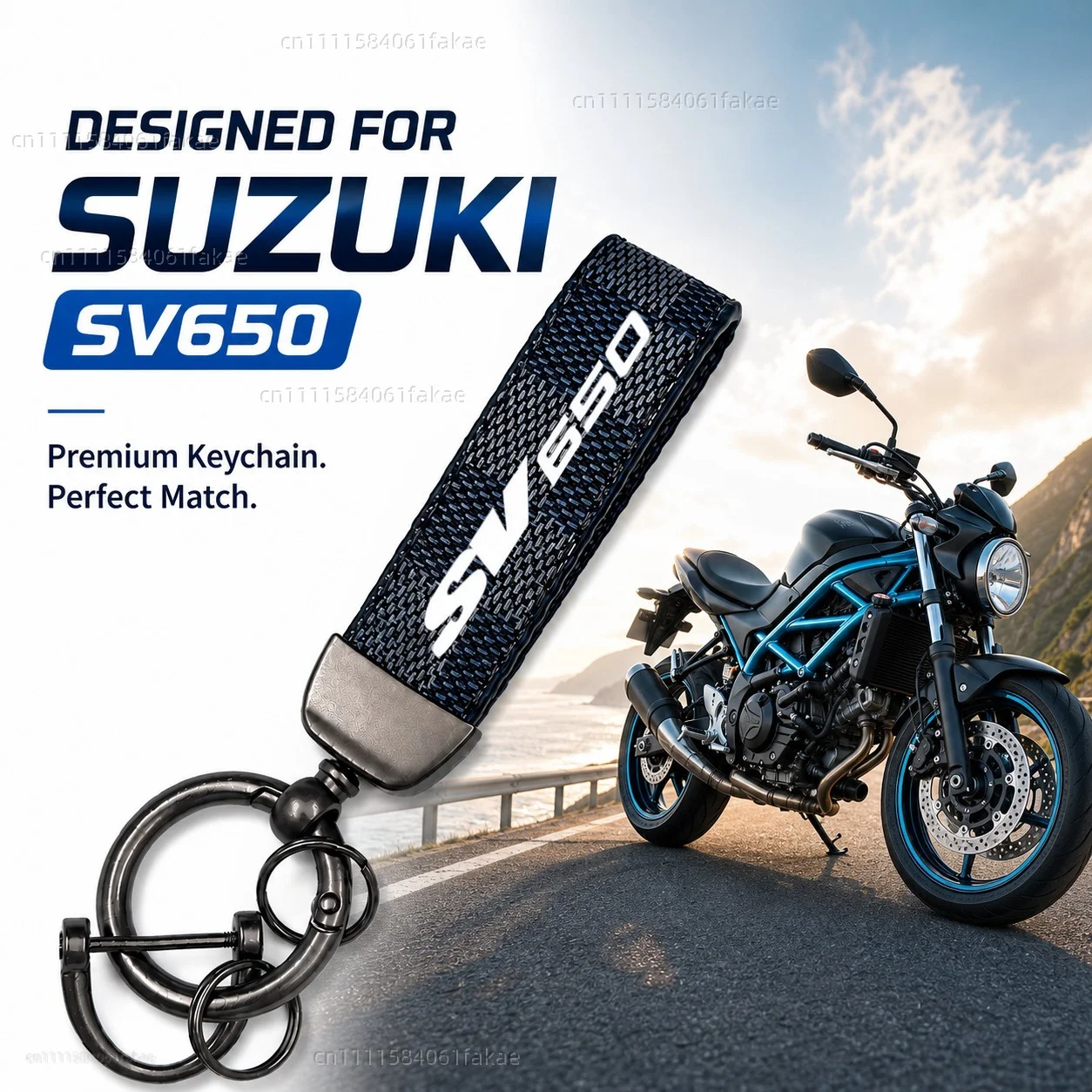 For SUZUKI SV650 sv 650 Motorcycle Keychain Leather Key Ring Custom Logo Gift for Rider Men Women Accessories