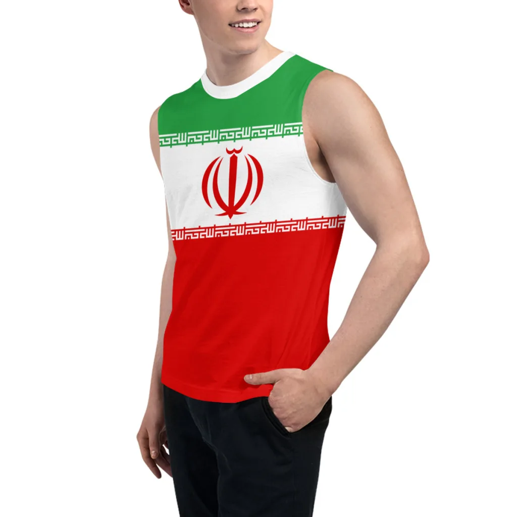 Sleeveless T-shirt Iran Flag 3D Men's Boys Tshirt Gyms Tank Tops Fitness Joggers Basketball Training Vest
