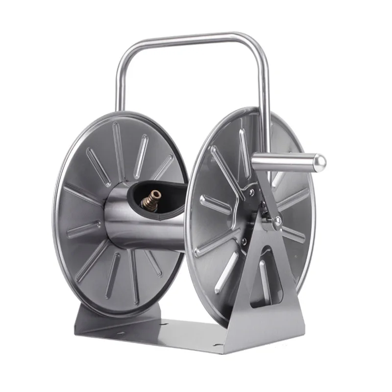 Gardening water pipe storage rack stainless steel storage set household watering artifact soft coil pipe water pipe truck