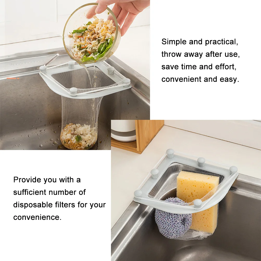 1 conjunto 1 conjunto triângulo filtro saco de canto pia filtro pia da cozinha descartável pp malha dreno cesta rack leve