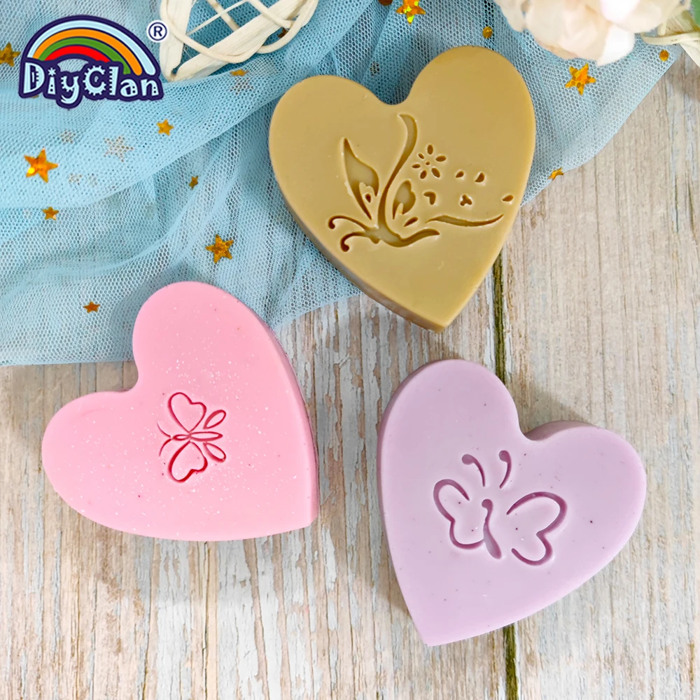 Creative Butterfly Pattern Series Handmade Soap Stamp DIY Craft Soap Making Tool Transparent Natural Resin Dense Decoration