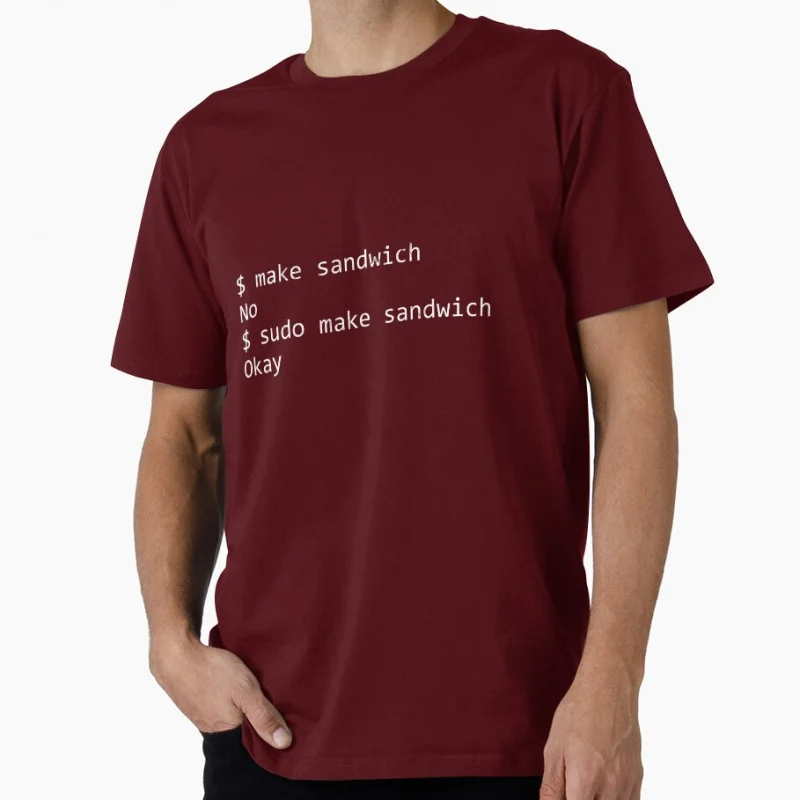 

Sudo Make Me A Sandwich Sudo rm funny Gift t shirt for Software Engineer Graphic clothes Developer humor Large size Tops S-6XL