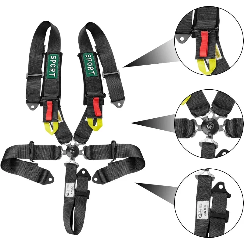 5 نقاط سباق تسخير حزام الأمان السوق دلو مقاعد حماية الثقيلة منصات الكتف الإفراج السريع كام قفل مزلاج آلية