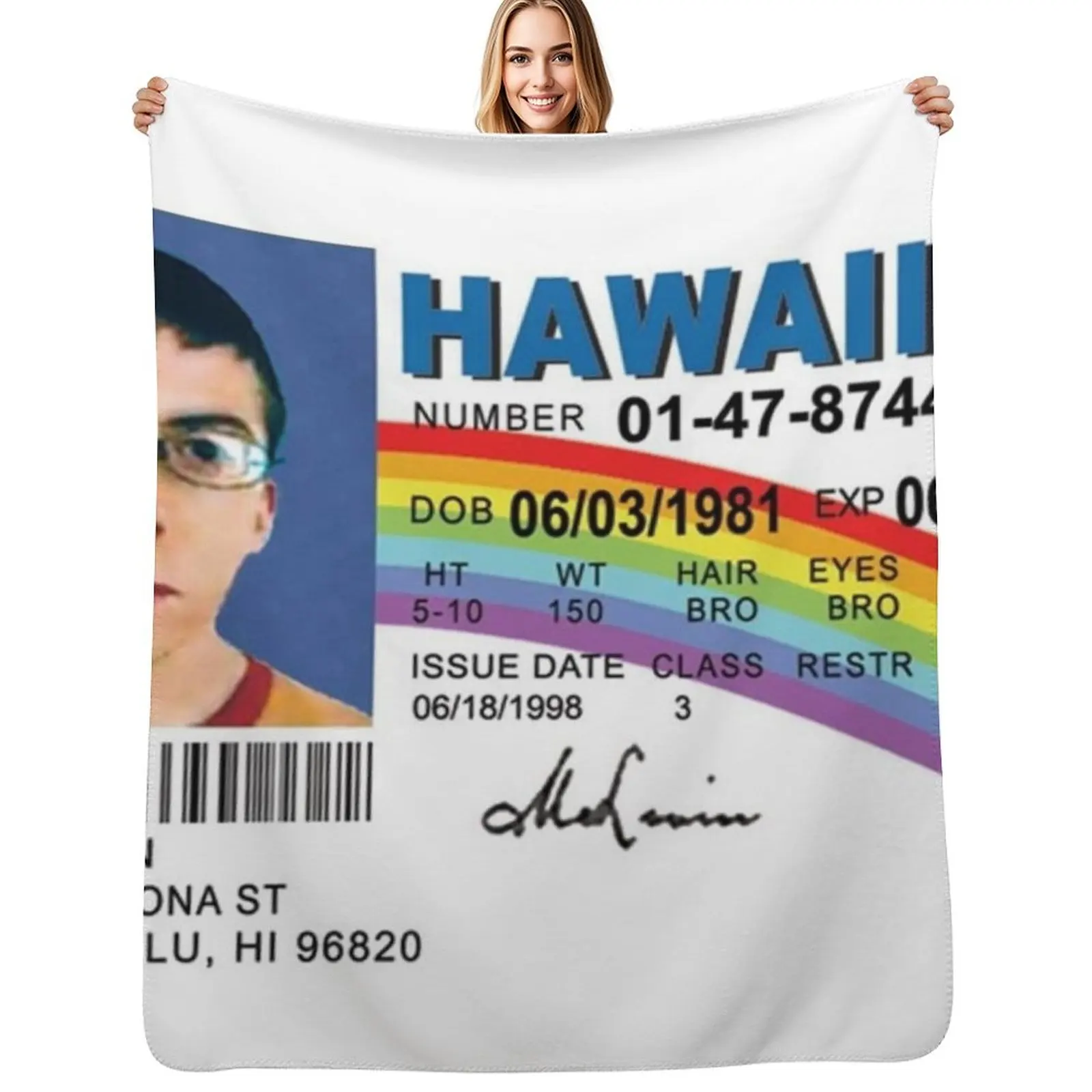 

mclovin Throw Blanket Outdoor Soft Blanket for Picnic Beach Camping