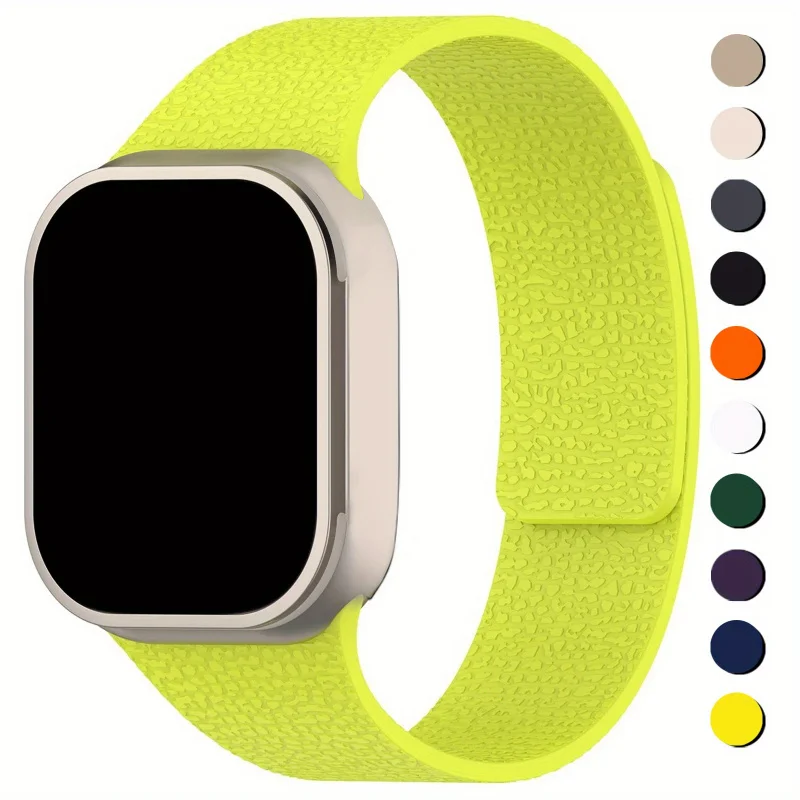 

Soft Litchi Grain Magnetic Strap For Apple Watch Magnetic Closure Secure Comfortable Fit Compatible Smartwatch Replacement Band