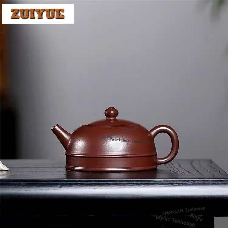 

160ml Antique Yixing Purple Clay Teapots Handmade Half Month Pot Raw Ore Purple Zhu Mud Kettle Chinese Zisha Tea Set Collection