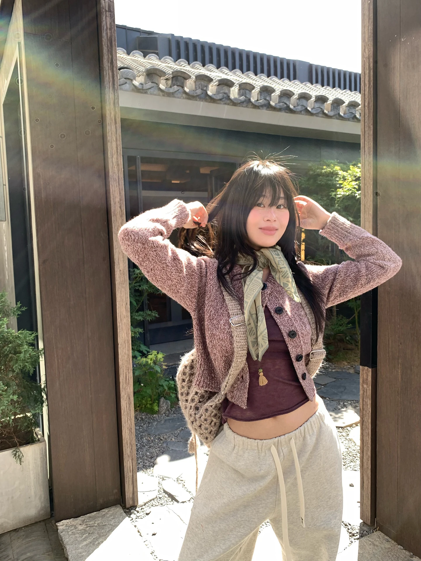 

Warm Autumn Knitted Cardigan Wool Blend Long Sve round Ne Coat for Women Thiened Needlework Mixed Flower Design