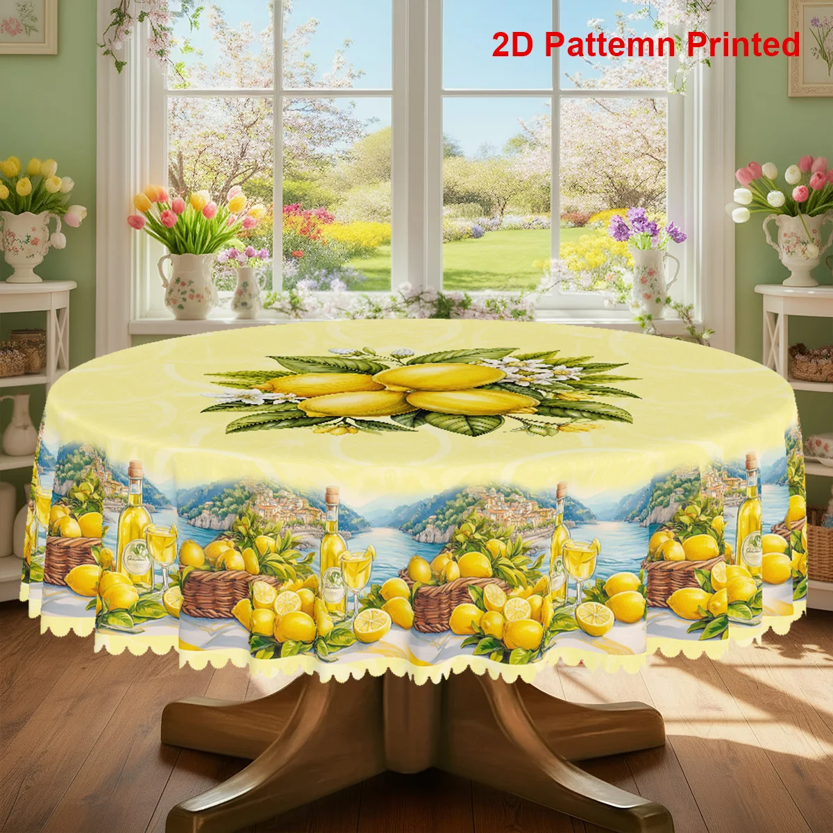 One item, lemon-themed party tablecloth, suitable for indoor and outdoor dining, picnic, dinner and restaurant decorationxzj