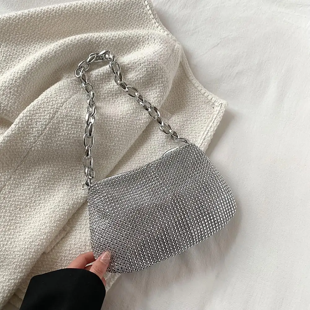 Fashion Rhinestones Evening Clutch Bag Shiny Dinner Party Wedding Shoulder Bags for Women Fashionable Decoration