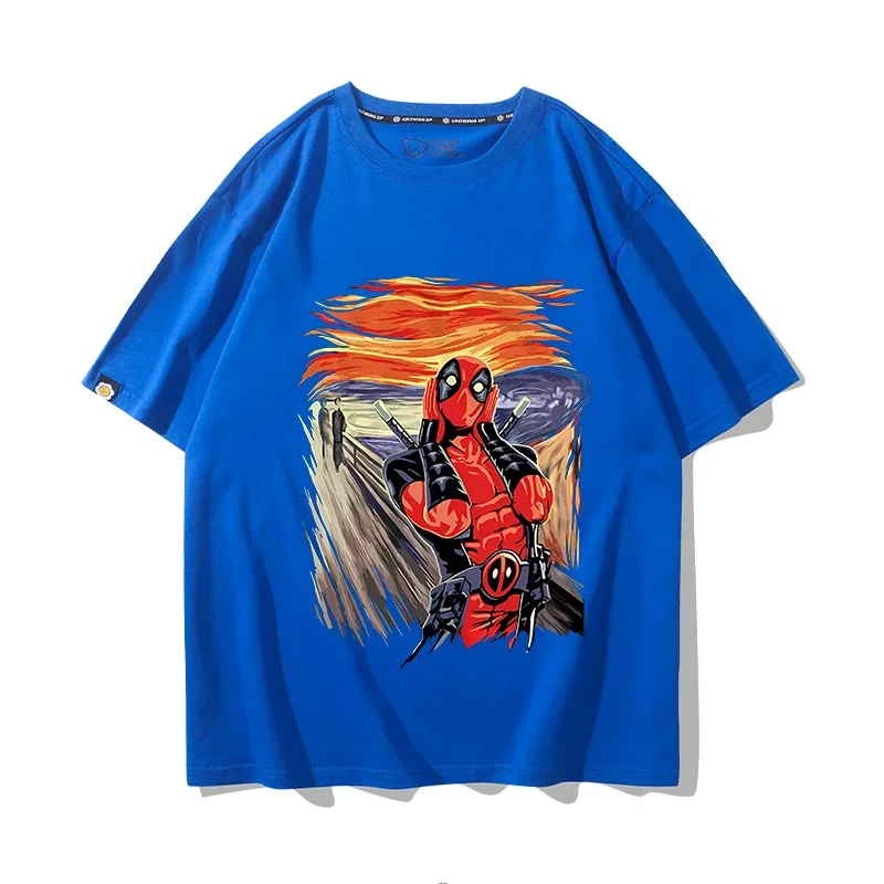 Marvel movie t-shirt in cotone Deadpool uomo e donna con la stessa estate traspirante sciolto 100 moda top manica corta y2k