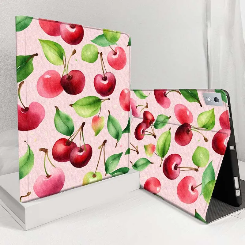 

Colorful Cherry Flower Pattern Case For Lenovo Pad Legion Xiaoxin Tab Y700 K10 M10 P11 3rd Pro GT Plus Gen 5G Tablet