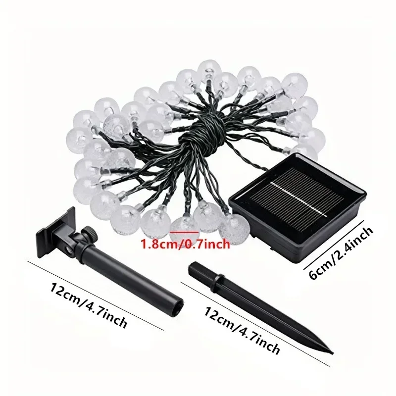 Holiday Solar Bubble String Lights 8 Lighting Modes Garden Street Tree Yard Party Christmas Outdoor Camping Parterre Decoration