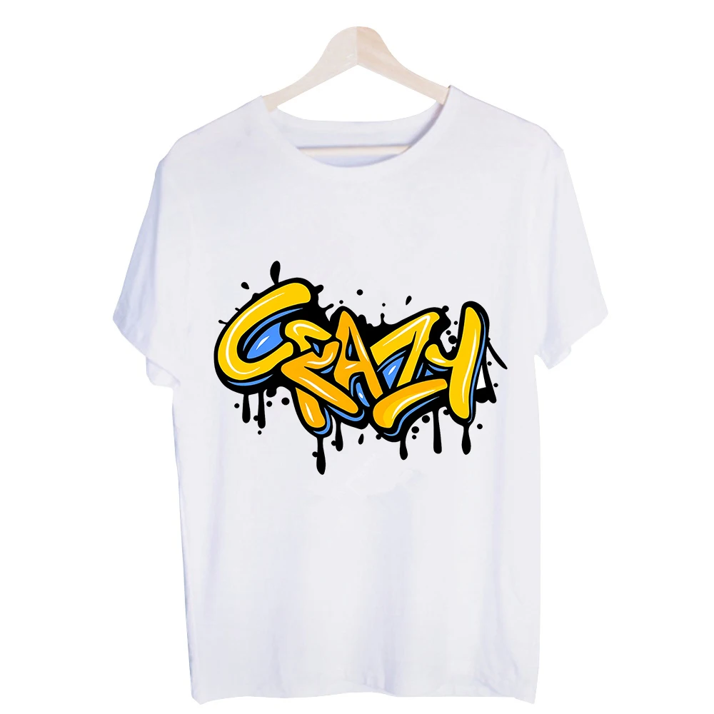 Men's Graffiti Letter Print Graphic Tee, Short Sleeve Crew Neck T-Shirt for Urban Streetwear and Casual Outfits