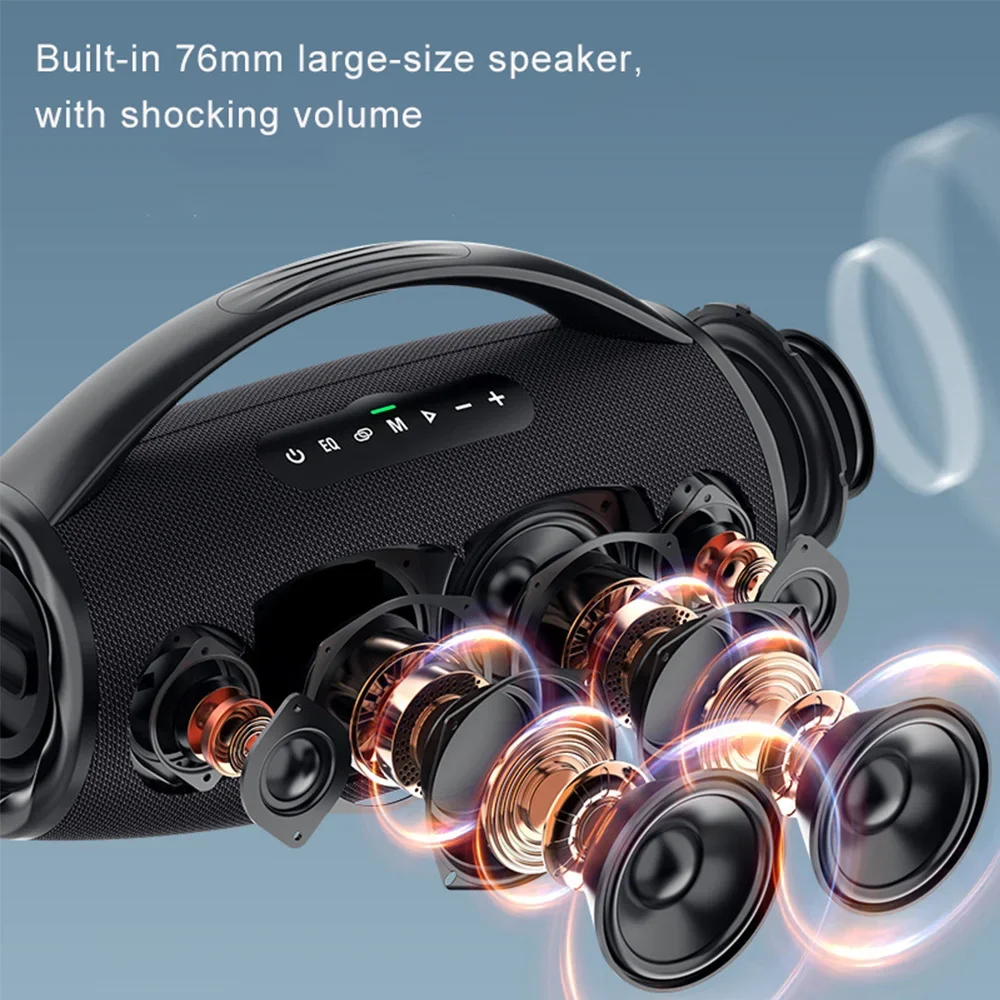 80W Shocking High Volume Boombox Speaker Portable Heavy Bass 16000mAh Large Battery Multi Playback Wireless Bluetooth Subwoofer