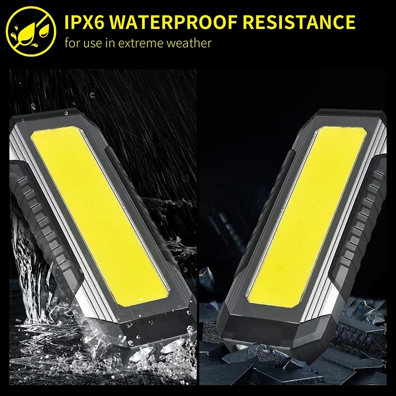 LED Work Light Portable Magnetic Light 1000 Lumen Rechargeable COB Work Light With Magnetic Base And Hanging Hook