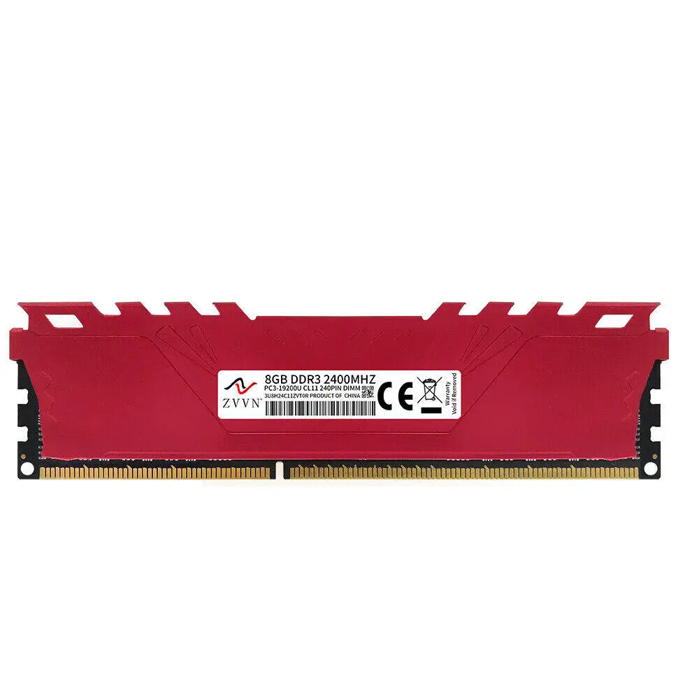 8GB DDR3 2400MHz OC PC3-19200 240Pin Overclocking Desktop XMP PC Memory ZVVN Red