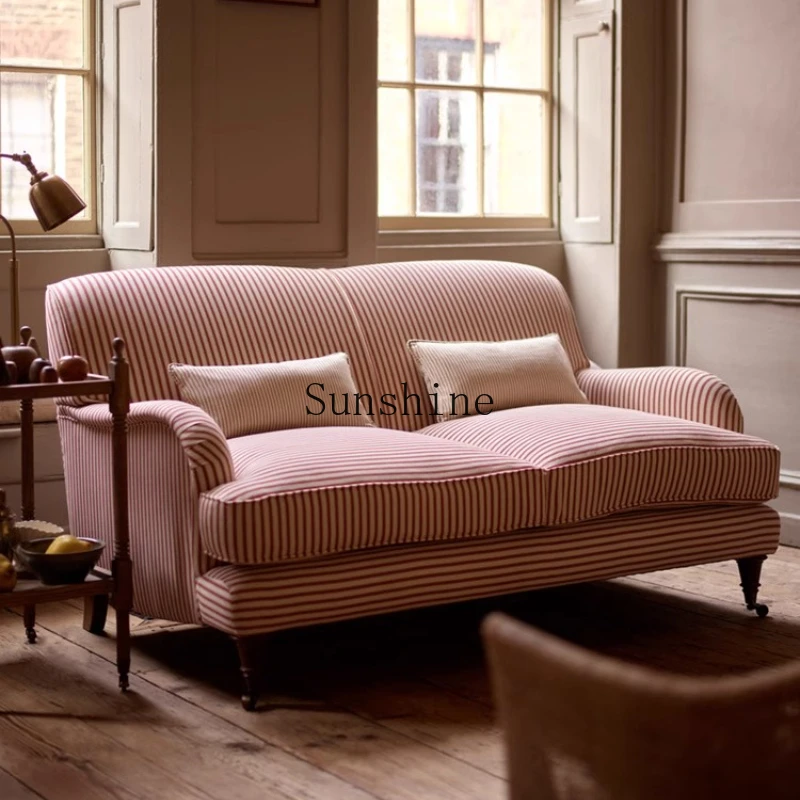 

French retro fabric modern high back light luxury small apartment living room sofa combination