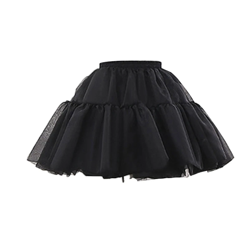 ZB91 Rok Crinoline Wanita Rok Organza 4 Lapis Gaun Pesta Setengah Slip