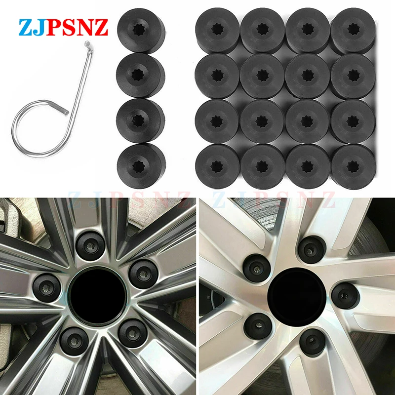 Carro pneu parafuso porca tampa, tampa da roda, auto pneu parafuso, tampas de proteção, anti-ferrugem, hub, 17mm, 20pcs