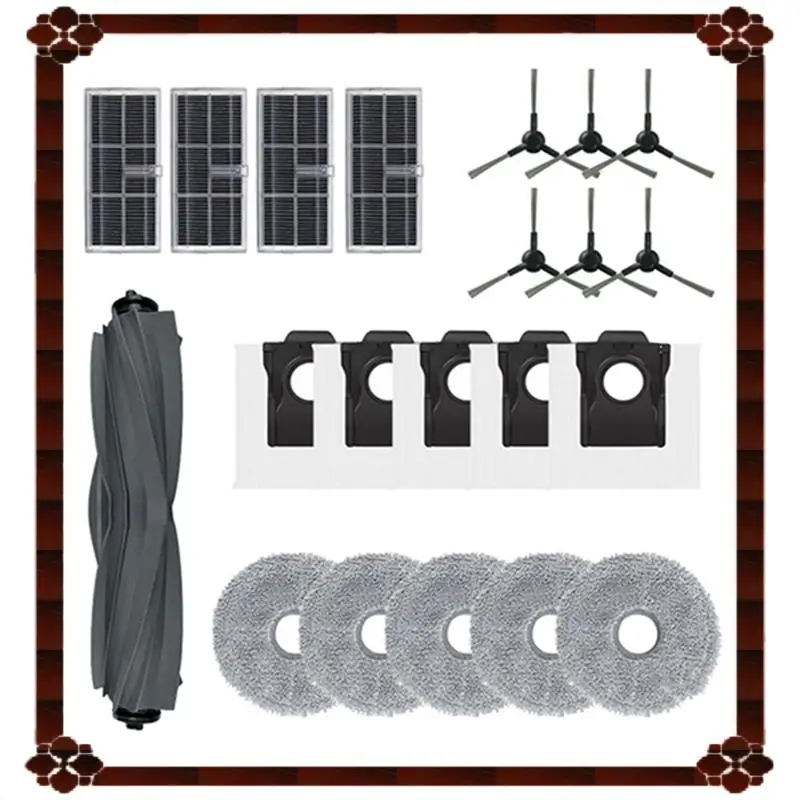 تسليم 24 ساعة فرشاة جانبية رئيسية فلتر Hepa كيس لجميع الغبار ممسحة الوسادة استبدال عدة ل Dreame Mova E30 Ultra/Trouver E30 Ultra Robot