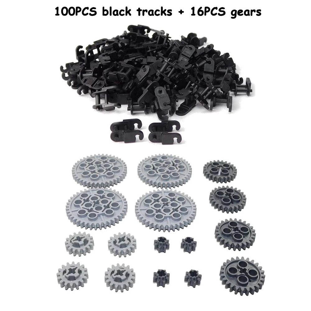 100PCS Technische Teile 3711 14696 Link Kette Ziegel für MOC Bausteine Getriebe Tank Track Tread Motorrad Zug Kinder spielzeug