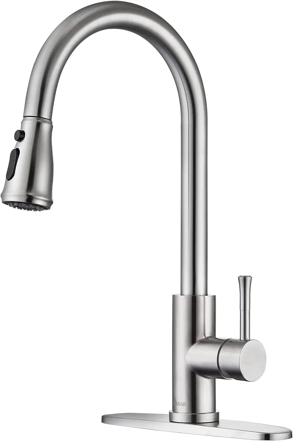 

Современный кухонный смеситель с выдвижным распылителем, матовый никель, нержавеющая сталь, одна ручка