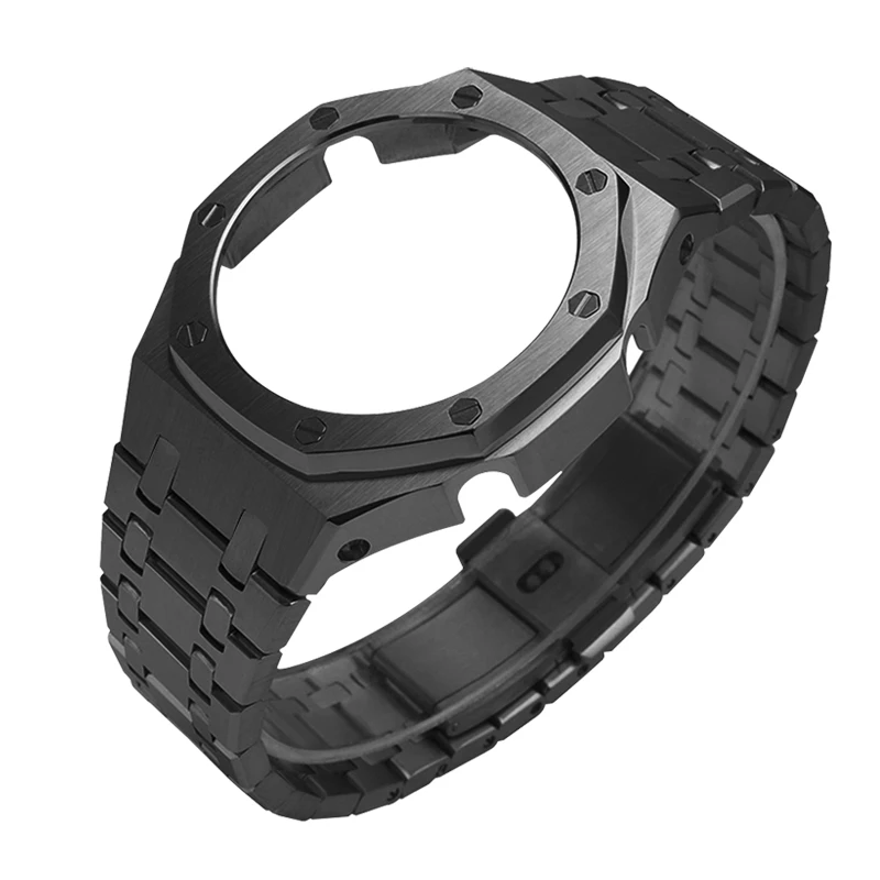Luxury Modification Kit for Casioak Watch GM-2100 2110 Metal Stainless Steel Case Bezel Watch Case for GM2100 GM2110 Watch Strap image 3