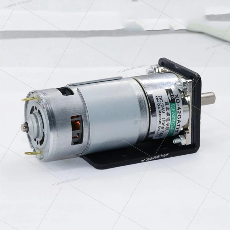 DC 12V/24V 775 geared motor 25W high power and high torque motor slow speed CW/CCW 10-600RPM adjustable with bracket XD-42GA775