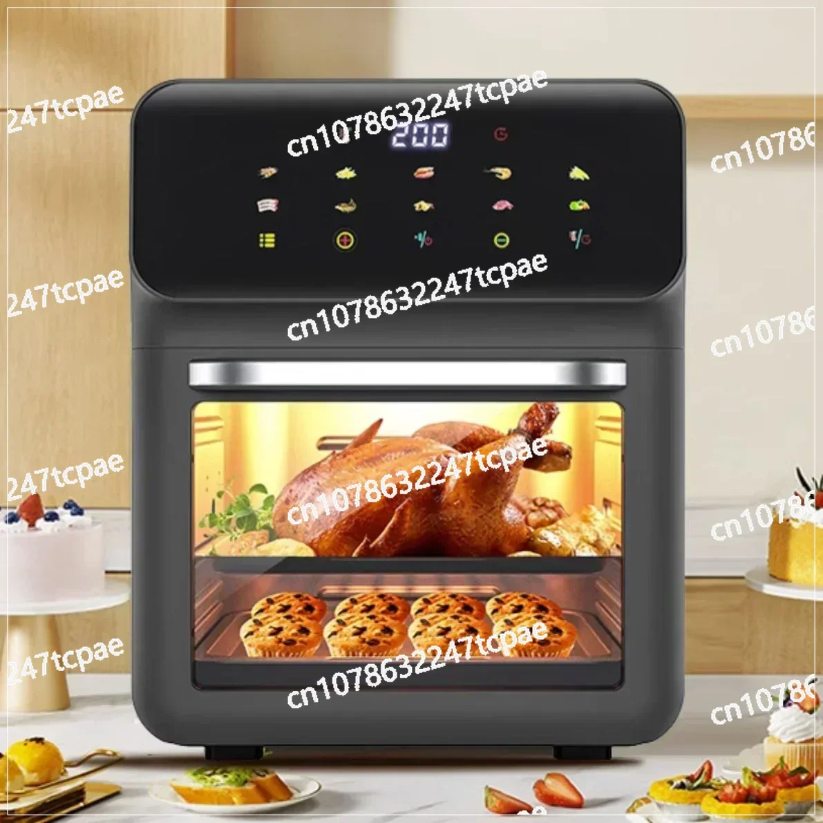 Visual Air Fryer Home Large Capacity Electric Oven Heavy Flat Metal Pan  Three in One electric fryer