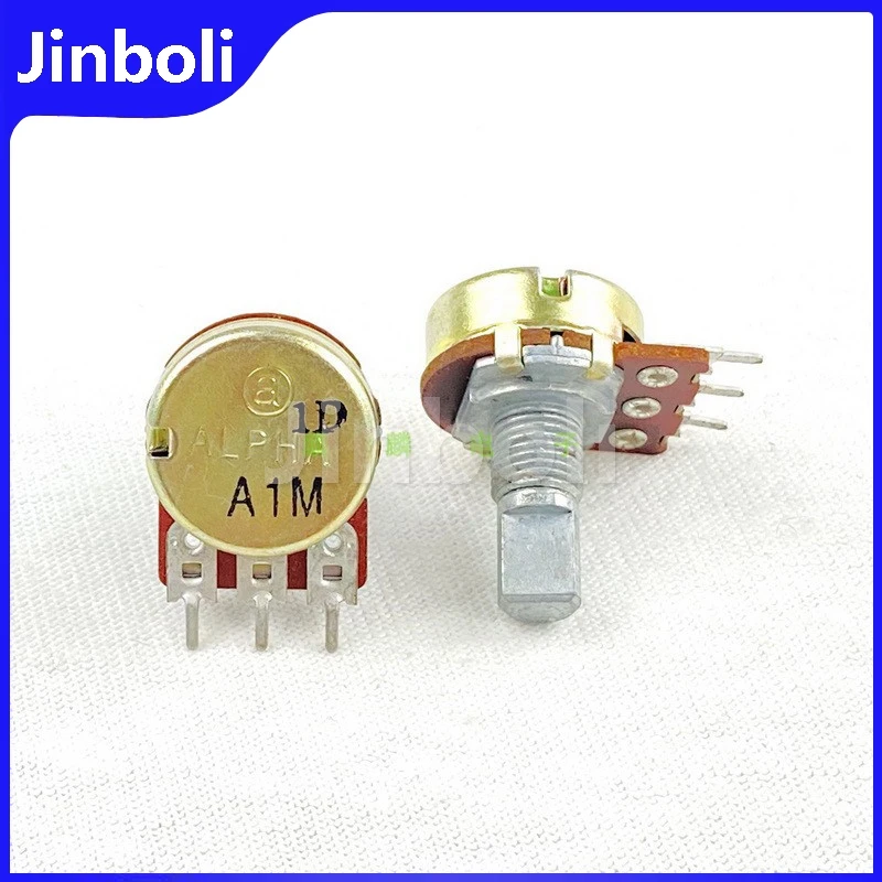 1PCS A1M 16 Type 3Pins Single Speaker Amplifier Audio Volume Potentiometer 15MM Half D-shaped Shaft