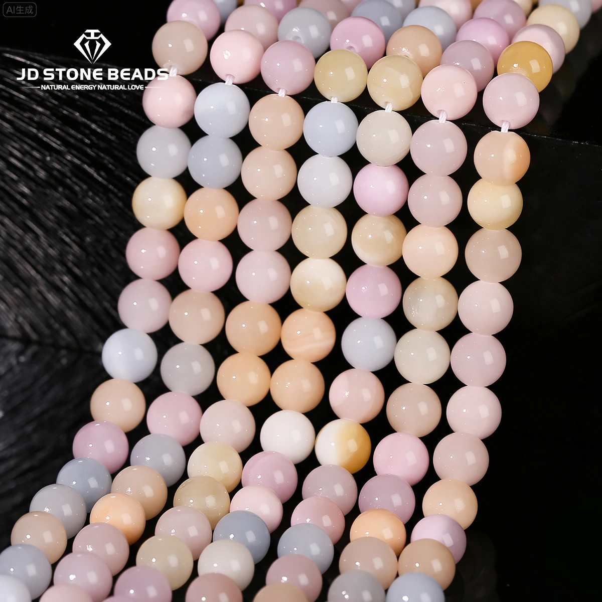 

Natural Stone Morgan Color Cloud Chalcedony Bead Round Loose Spacer Bead for Jewelry Making DIY Necklace Bracelet Accessories