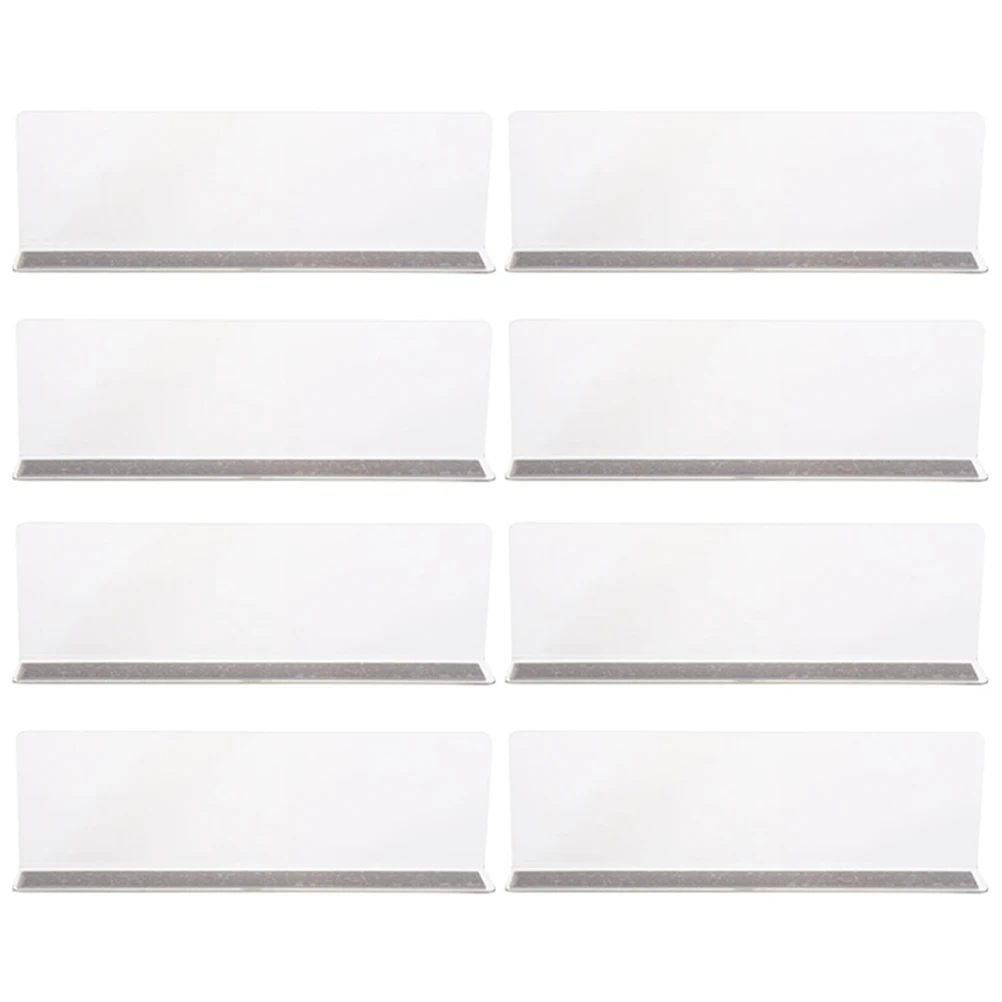 

8pcs PVC Shelf Dividers 20cm Magnetic Clear Separators for Closets Wire Shelving Organization L Shape