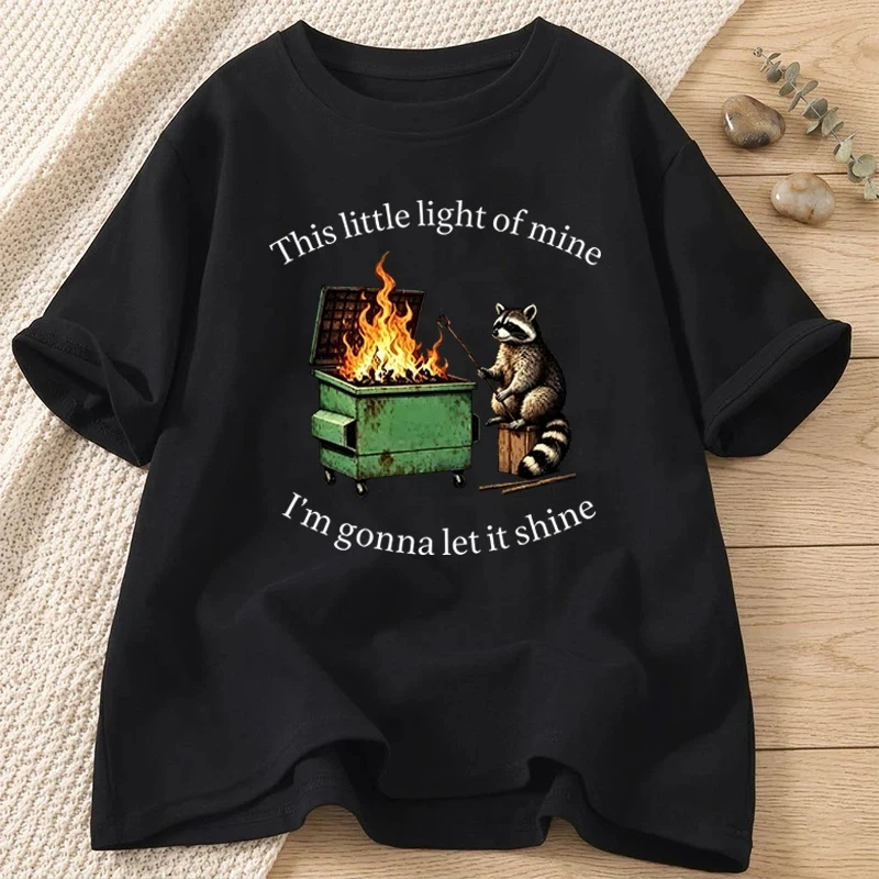 Fire Rat Graphic Print T-shirts for Women Summer Casual Fashion Streetwear Funny Tops Men Crew Neck Short Sleeve T-shirts