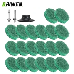 21pcs 3 Inch Nylon Fiber Abrasive Disc Sanding Discs Roll Lock Surface Polishing Pad for Paint Stripping Grinding