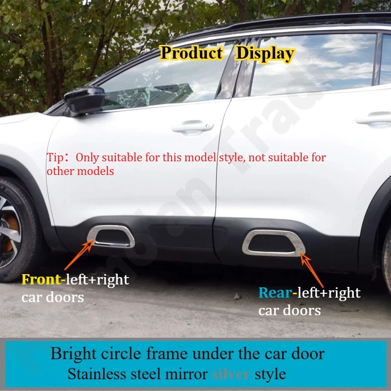 for Citroen C5 AIRCROSS 2017-2022 Door Panel Bright Ring Dedicated Door Protection Strip Door Edge Decorative Sequin Frame
