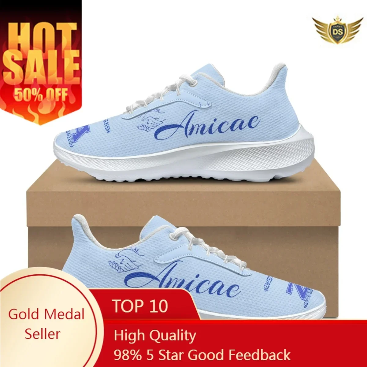 Zeta Amicae Print Casual Flat Shoes For Women Friends Of Zeta Outdoor Sports Running Shoes Summer Comfort Breathable Sneakers