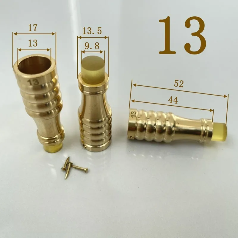 12mm-26mm 가구용 황동 지팡이 팁 (미끄럼 방지 고무 포함)