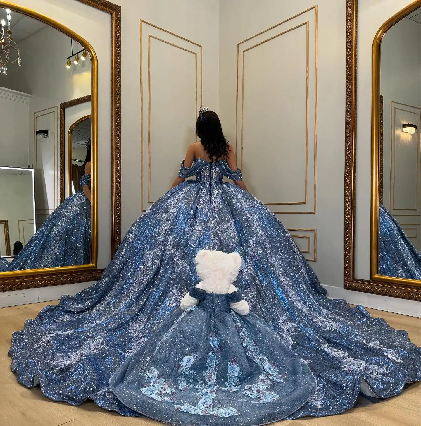 فستان FURSTENBERG اللامع Quinceeneara للشباب على شكل قلب بدون أكتاف فساتين رسمية فستان حفل فيستدو دي 15 مخصص #4