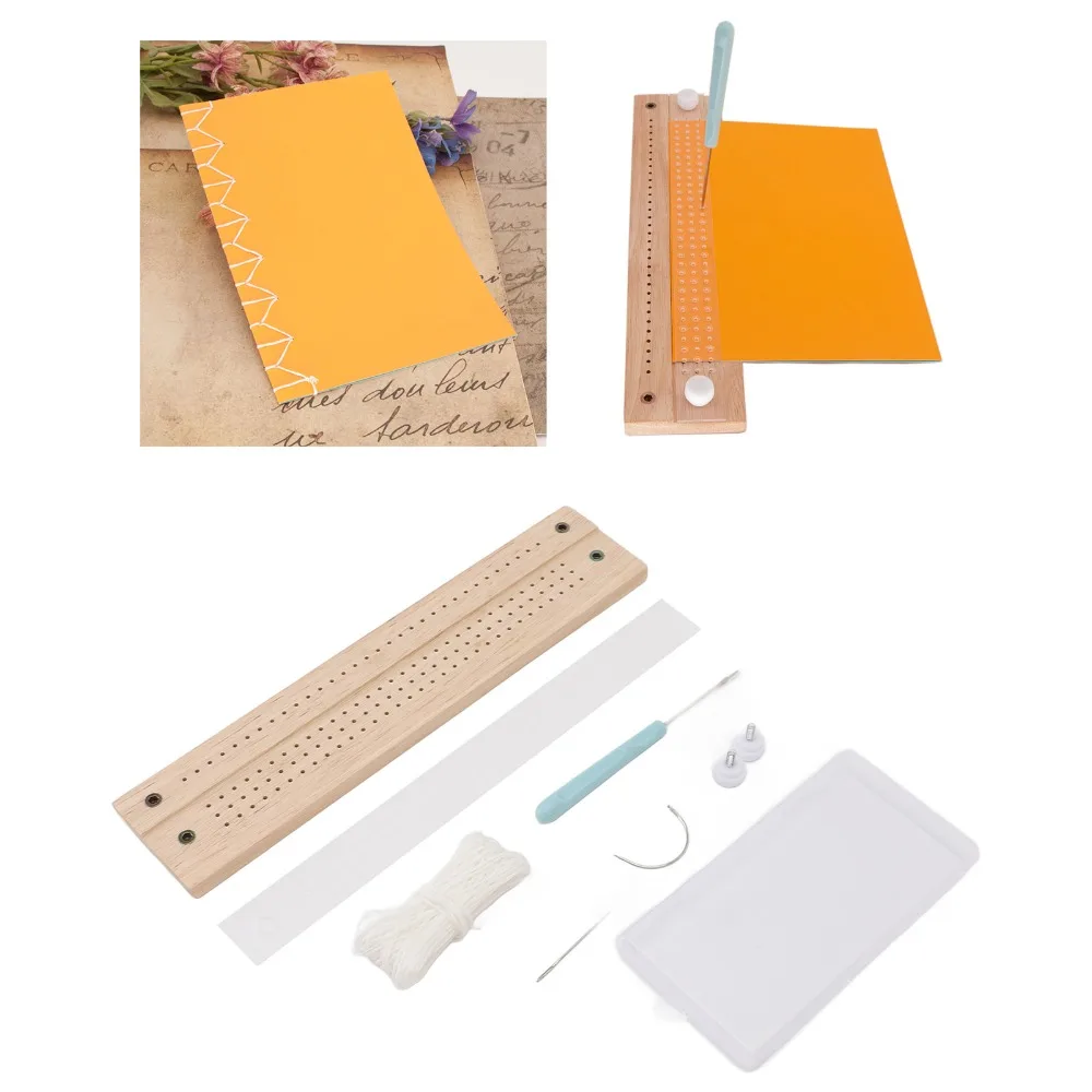 

8pcs Portable Book Binding Kit Waxed Thread Adjustable Spacer Book Binding Tools Stitching Tool Cradle Tools Photo Albums