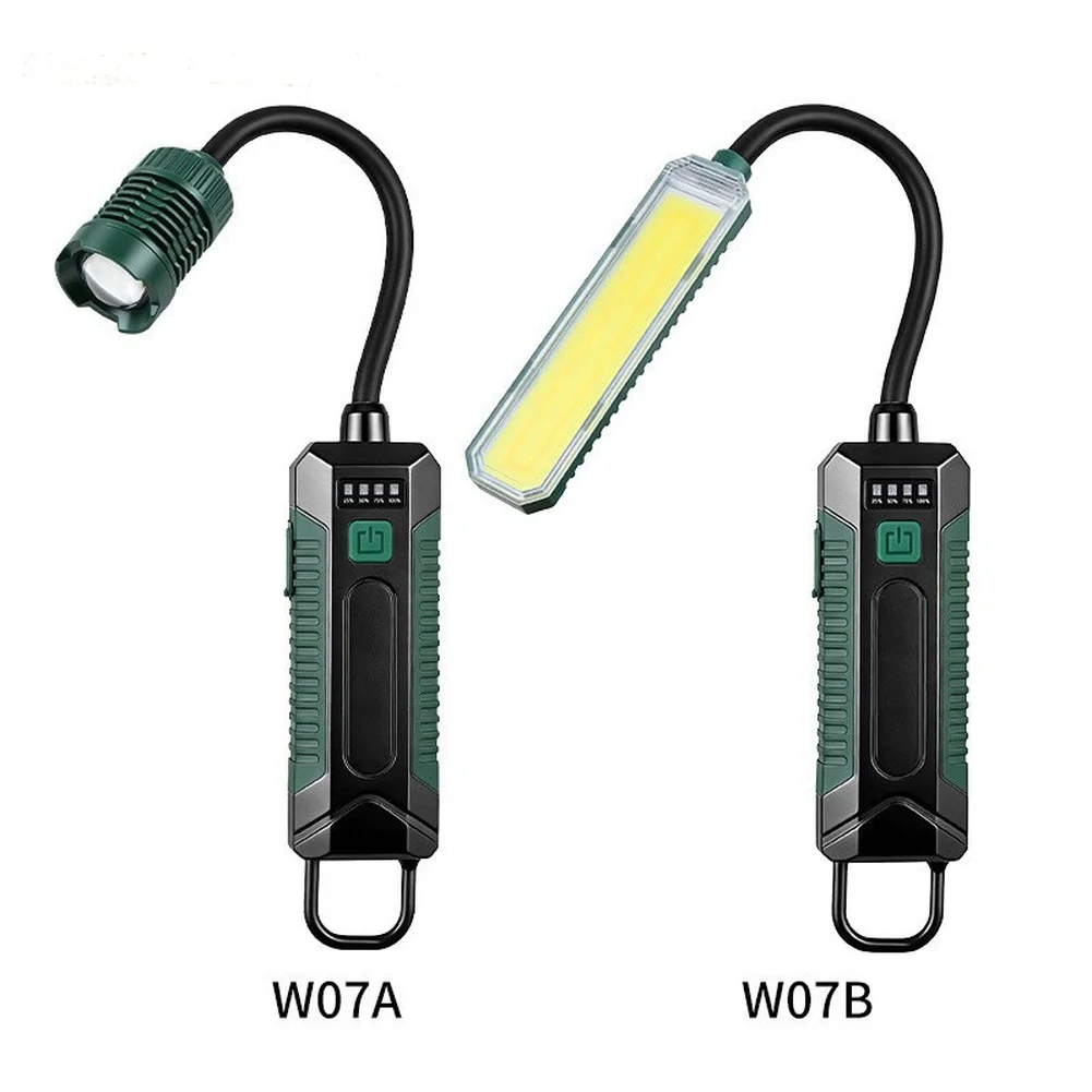 Rechargeable Magnetic Portable LED Work Light With 360° Flexible Gooseneck Design Hook Work Flashlight For Repair Emergencys