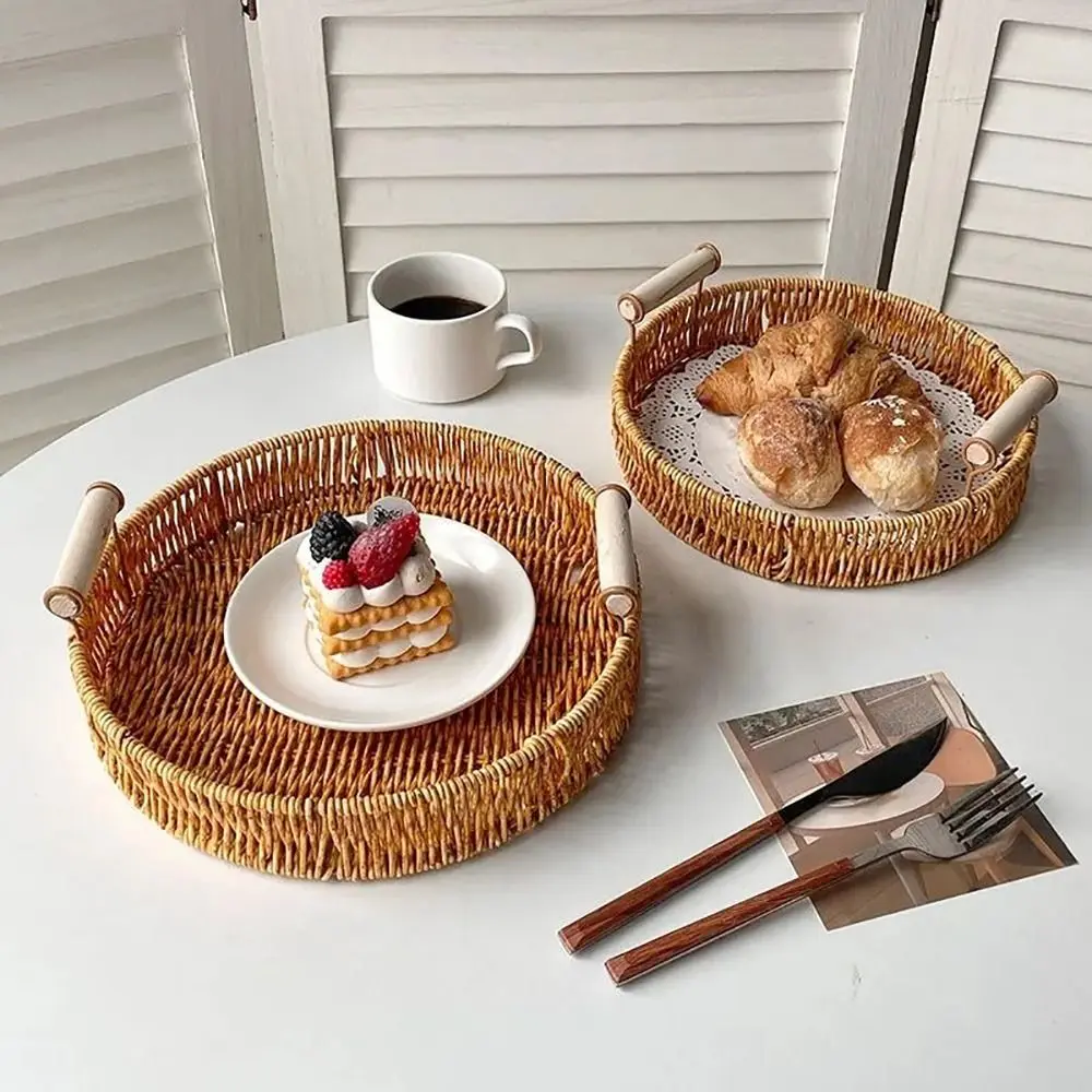 Round Woven Rattan Serving Tray 5