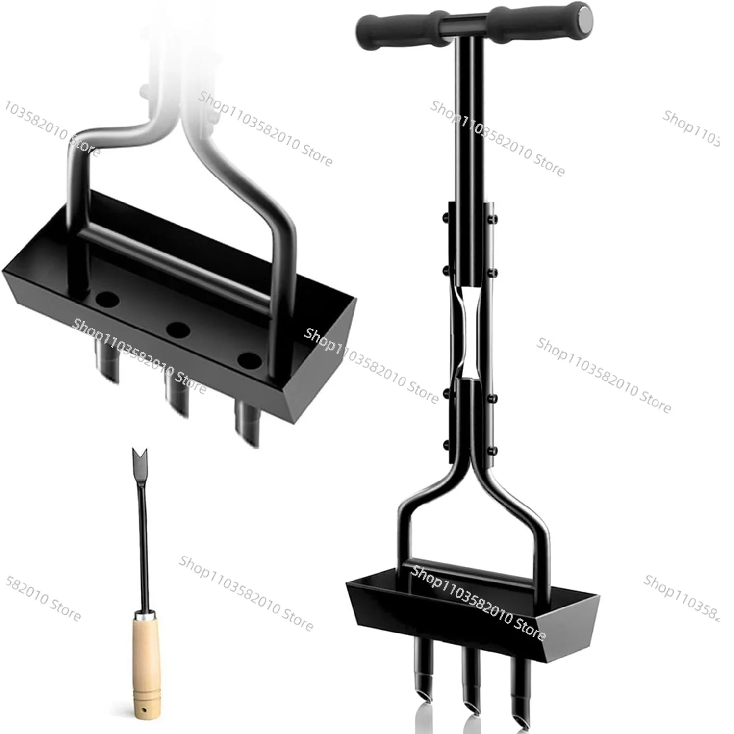Manual Soil Loosener & Tiller, Lawn Aerator, Soil Sampler, Gardening Tool for Fertilizing and Ventilation