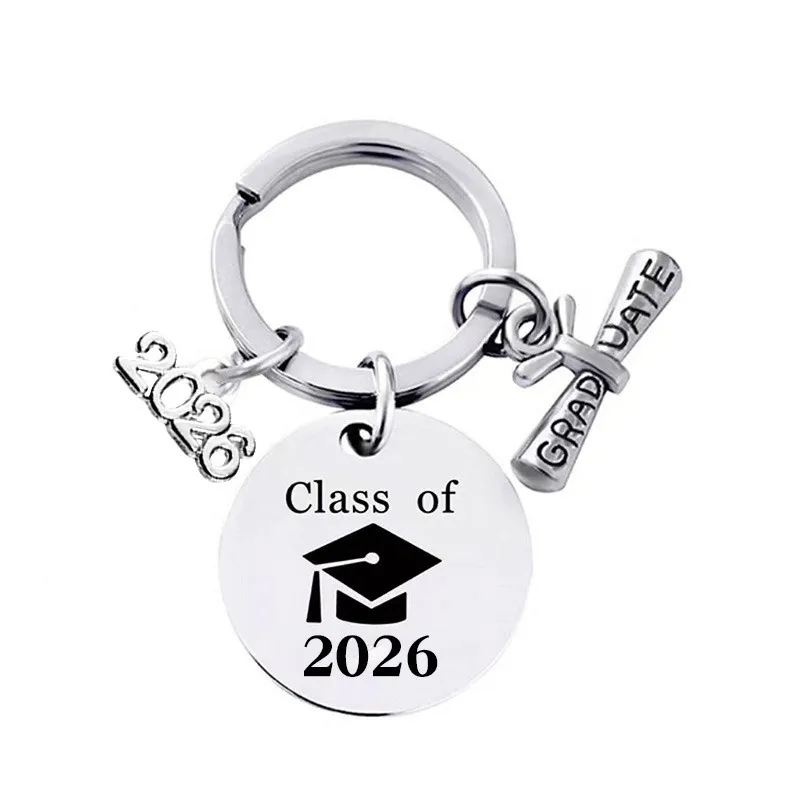 Graduation Hat 2026 Graduation Season Stainless Steel Keychain Pendant Wholesale Gift for Students Collection Commemoration