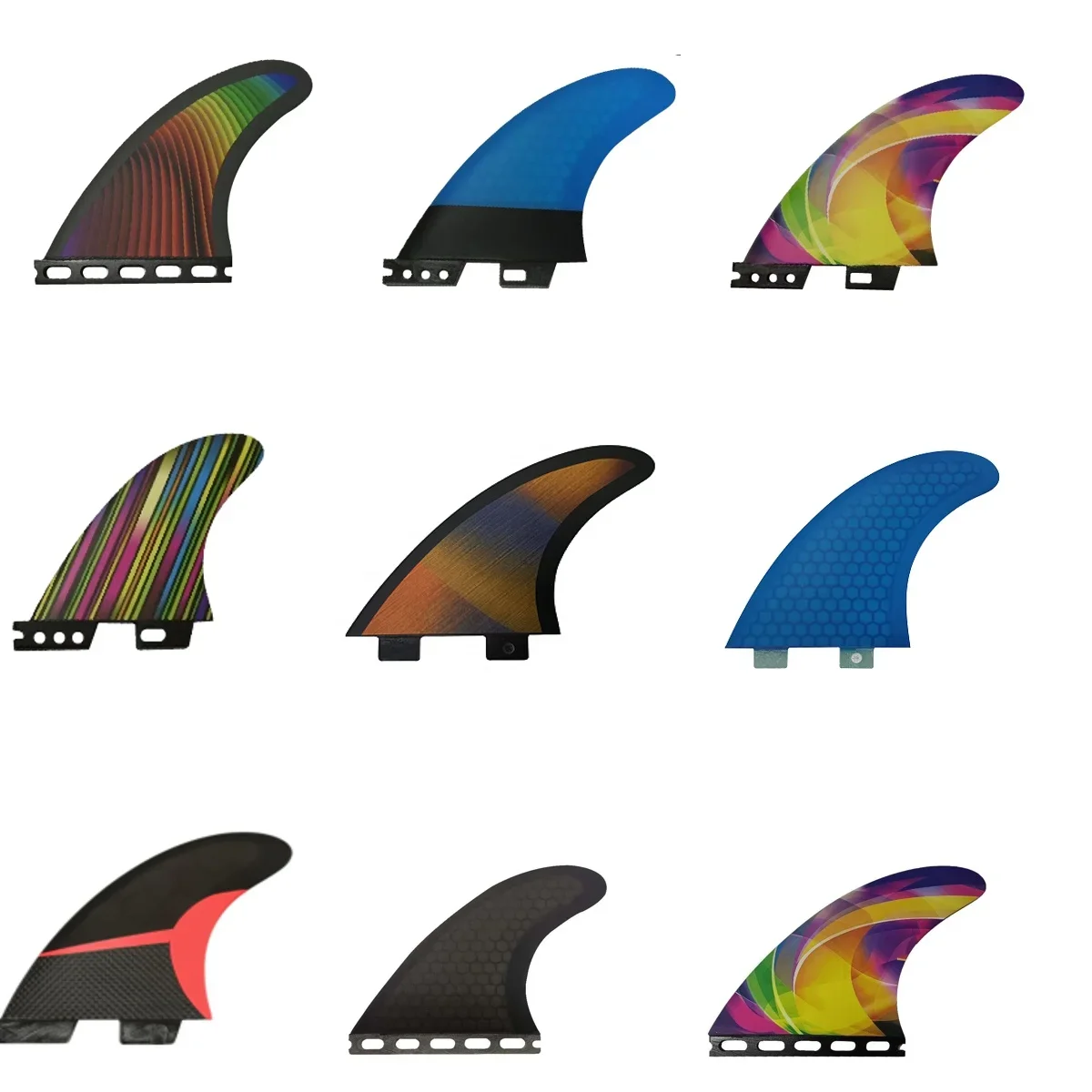 Custom พิมพ์กระดานโต้คลื่นครีบ Thrusters ชุด Surf Fins Tri ชุดท่องอุปกรณ์เสริม FCS I FCS2 FUTURE Fins Surf