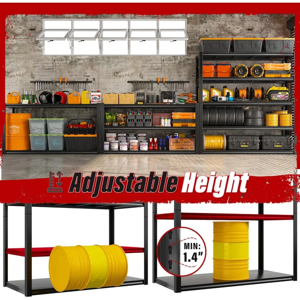 Adjustable Heavy Duty Metal Storage Shelves for Garage, Pantry, and Warehouse with 2500LBS Capacity