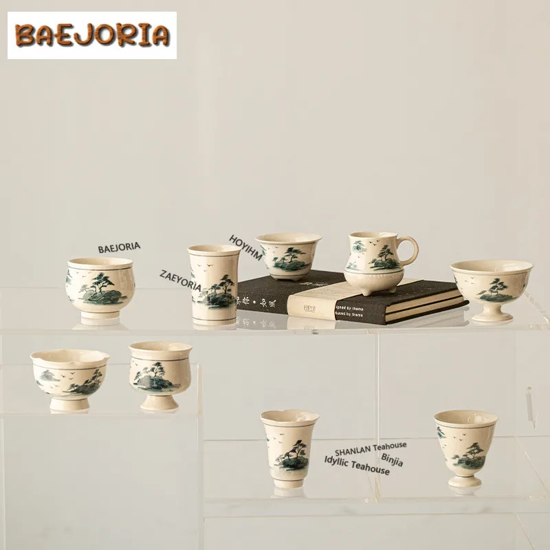 Hand-painted Landscape Teacup Elegant Tea Bowl Tea Pair Tea-tasting Smelling Cup Chazhan Master Cups Household Teaware Craft