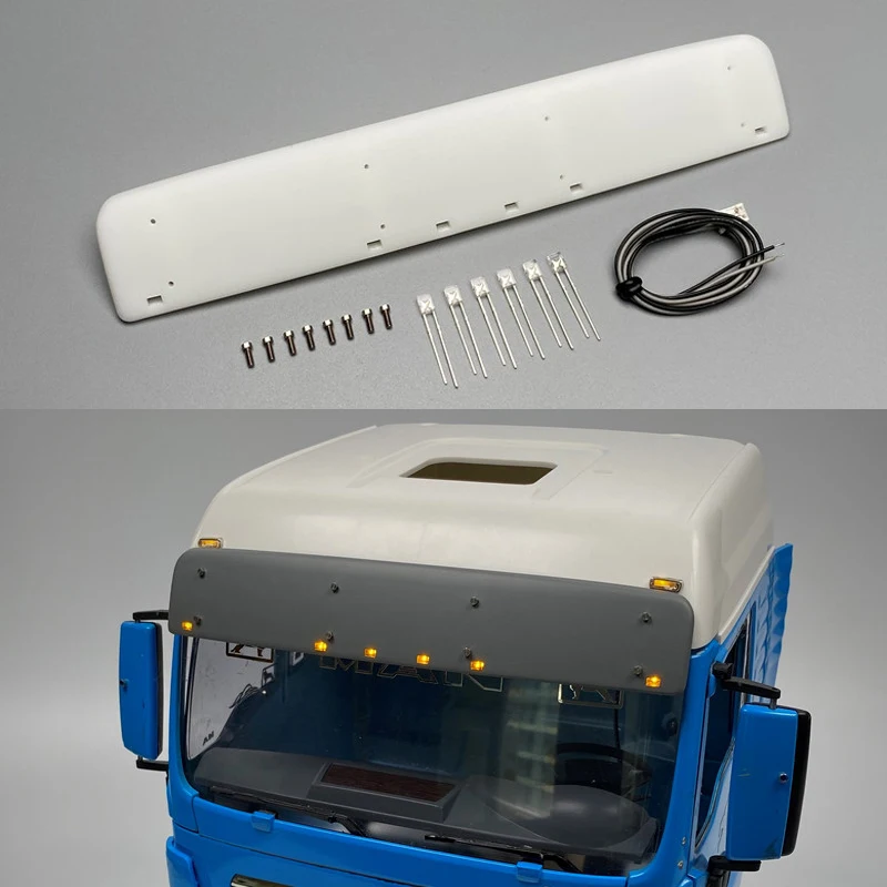 

Светодиодный солнцезащитный козырек на крышу, украшение для 1/14 Tamiya RC Truck Самосвал MAN TGS TGX Car
