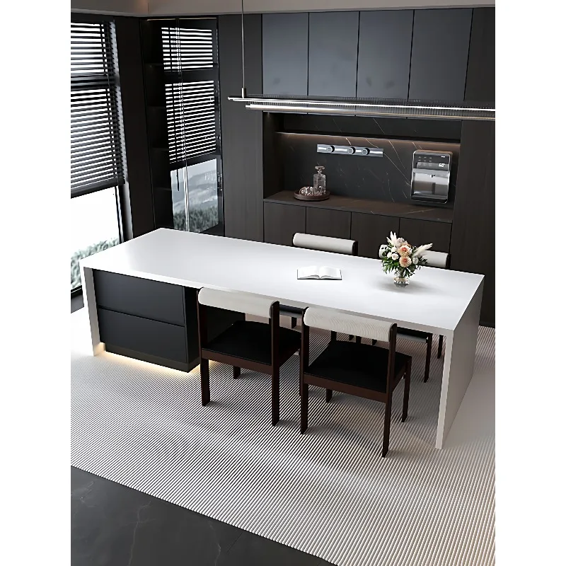 Slate flush island table integrated water bar table household open kitchen inverted guide table
