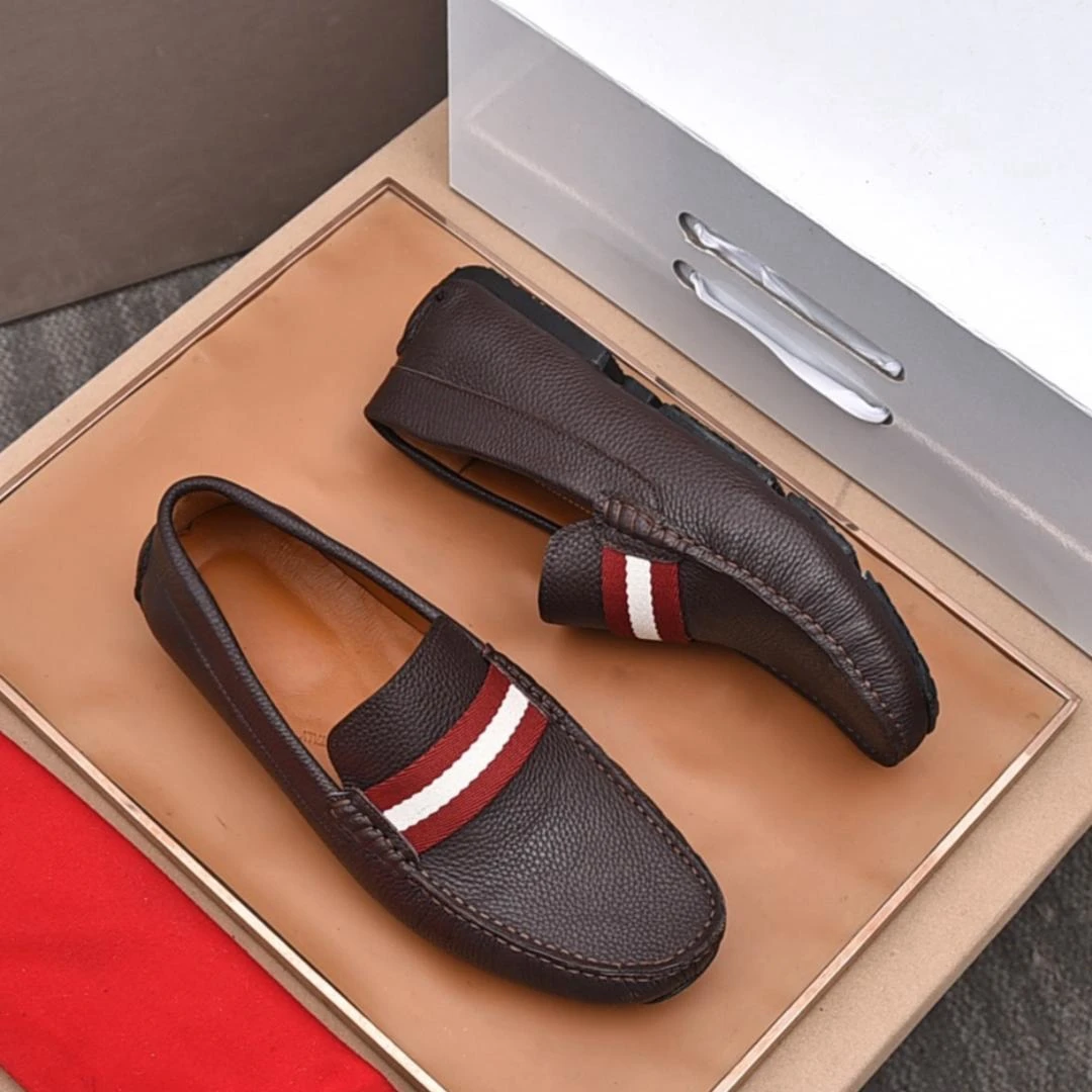 Men's B Style Fashion Bean Shoes Causal Breathable Loafers Luxury Striped Design Men's Loafer