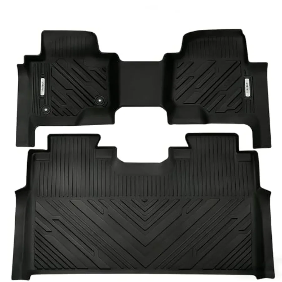 

Всепогодные коврики для пола для Ford F-150 SuperCrew 2015-2026, полный комплект из TPE, для 1-го и 2-го рядов, всепогодная защита, противоскользящие, водонепроницаемые